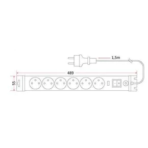 Listwy-zasilajace - biała listwa zasilająca z bezpiecznikiem 6 gniazd z/u 3m rum-lux 