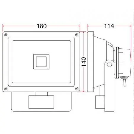 Naswietlacze-z-czujnikiem-ruchu - halogen led zewnętrzny z czujnikiem ruchu 20w 6000k szary oh-20cz rum-lux 