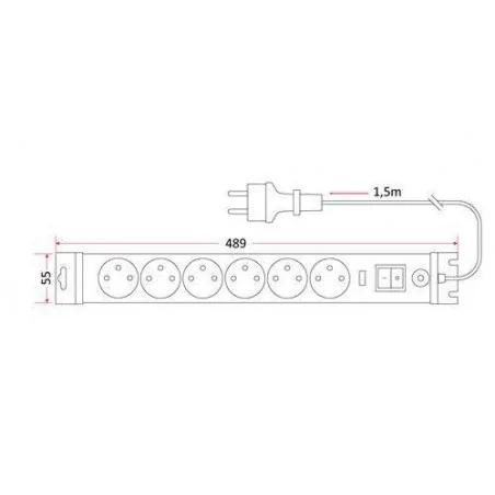 Listwy-zasilajace - listwa zasilająca na 5 gniazd z ładowarką 2xusb 1,5m rum-lux 