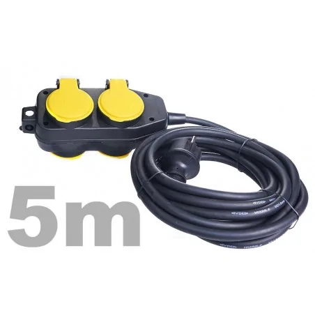 Przedluzacze-elektryczne - przedłużacz budowlany 4-gniazdowy 5m z zawieszką rum-lux 