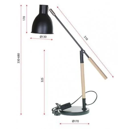 Lampki-biurkowe - czarna lampka na biurko w stylu loft e27 hd1625 rum-lux 