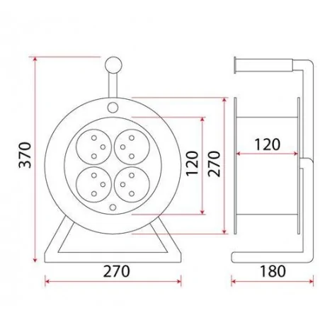 Przedluzacze-bebnowe - nawijak bębnowy do przewodu duży ip20 rum-lux 