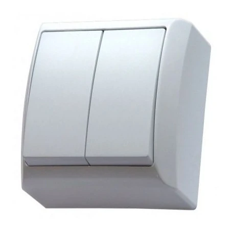 Wylaczniki-podwojne - włącznik natynkowy dwugrupowy świecznikowy biały łn-2b bis ospel 