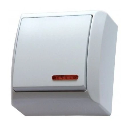 Wylaczniki-jednobiegunowe - włącznik światła z podświetleniem natynkowy łn-1bs/00 bis ospel 