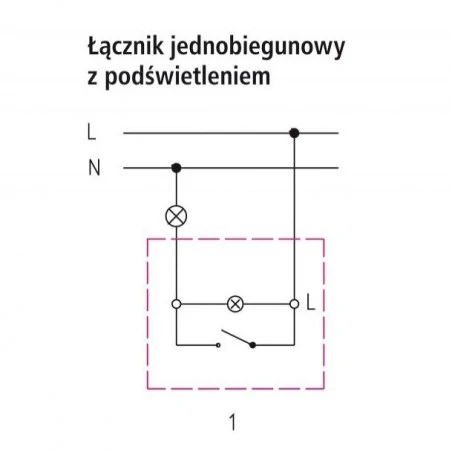 Wylaczniki-jednobiegunowe - włącznik światła z podświetleniem natynkowy łn-1bs/00 bis ospel 