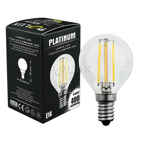 Gwint-trzonek-e14 - żarówka led e14 z filamentami o mocy 4w 3000k 305077 polux 