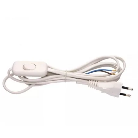 Przedluzacze-elektryczne - przewód przyłączeniowy pvc 2×0,75mm z wyłącznikiem,2m biały s08272 emos - 2402720132 
