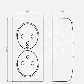  GN-2BZ/24 Brązowe gniazdo podwójne natynkowe z uziemieniem OSPEL BIS 