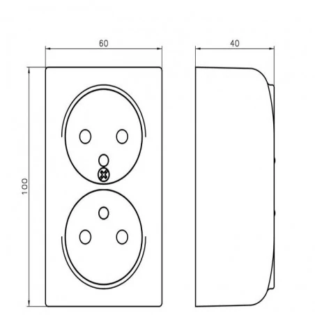 Gniazda-elektryczne - białe gniazdo natynkowe podwójne z uziemieniem ospel bis gn-2bz/00 