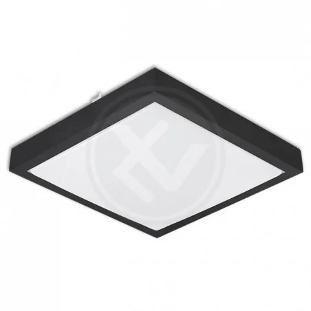 Plafony - 0251kwadratowy plafon w czarnej obudowie na 2 żarówki e27 solen lvt 