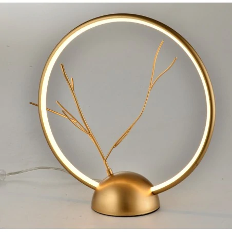 Lampki-nocne - dekoracyjna lampa stołowa złota emitująca ciepłą barwą światła led 3000k 11,5w davos 50533052 ledea 