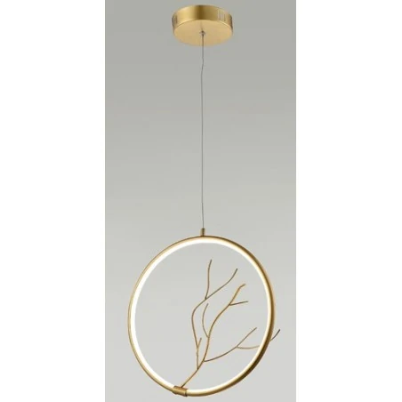 Lampy-sufitowe - złota lampa wisząca z ozdobą wewnątrz koła led 16w 3000k davos 50133053 ledea 