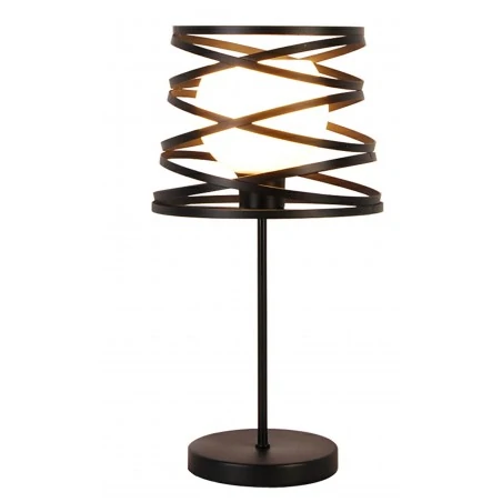 Lampki-nocne - lampa stołowa z zakręconym metalowym kloszem 1xg9 akita 50501059 ledea 