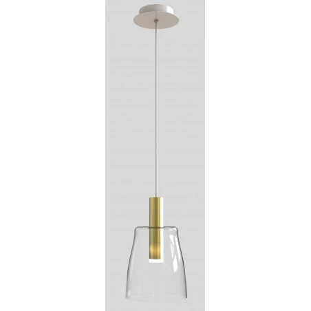 Lampy-sufitowe - złota lampa wisząca szklano - metalowa led 3000k 5w modena 50133069 ledea 