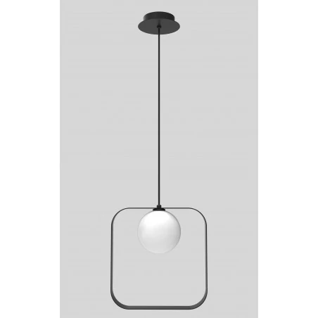 Lampy-sufitowe - lampa wisząca kwadratowa czarno - biała loft 1x28w g9 tula 50101074 ledea 