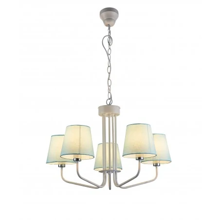 Lampy-sufitowe - żyrandol z pięcioma niebieskimi kloszami 5xe14 york ledea 50205094 candellux 