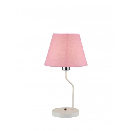 Lampki-nocne - biało - różowa lampka stołowa 1x60w e14 york 50501100 ledea 