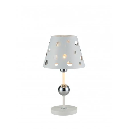 Lampki-nocne - lampka stołowa biało - chromowa 1x60w e14 batley 50501111 ledea 
