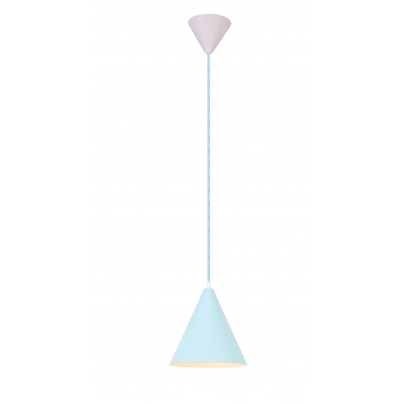 Lampy-sufitowe - lampa wisząca niebieska stożek e27 40w voss 50101182 ledea firmy LEDEA 