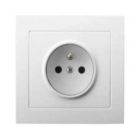 Gniazda-elektryczne - białe gniazdo pojedyńcze z uziemieniem gp-1wz/00 kier ospel 