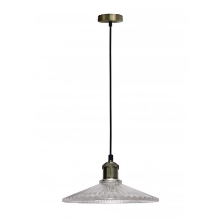 Lampy-sufitowe - lampa wisząca patynowa ze szklanym abażurem 1x40w e27 chester 50101271 ledea 