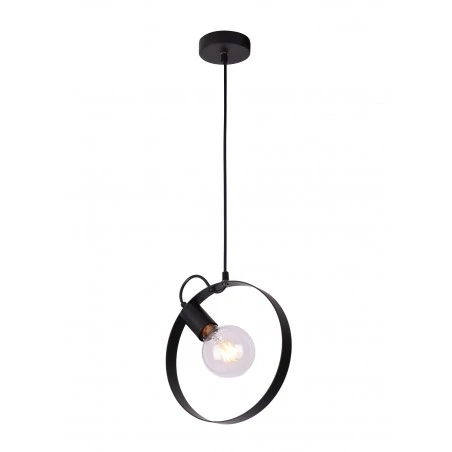 Lampy-sufitowe - oświetlenie wiszące czarne okrągłe bez klosza loft 1x40w e27 nexo 50101199 candellux 