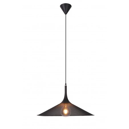 Lampy-sufitowe - oświetlenie wiszące czarne wykonane z metalu loft 1x40w e27 kiruna 50101204 ledea 