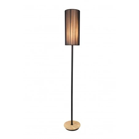 Lampy-stojace - lampa podłogowa czarna z drewna loft 150cm kioto 50601216 ledea 