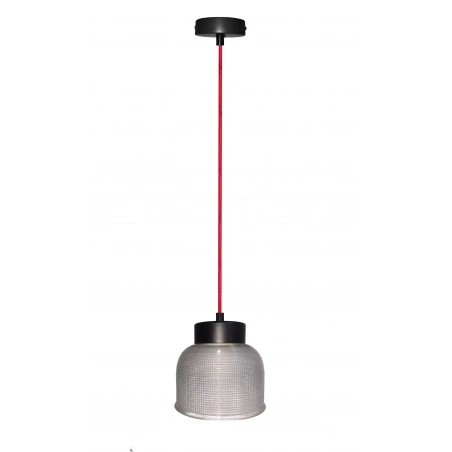 Oswietlenie-sufitowe - lampa wisząca czarno-czerwona e27 liverpool 50101287 ledea 