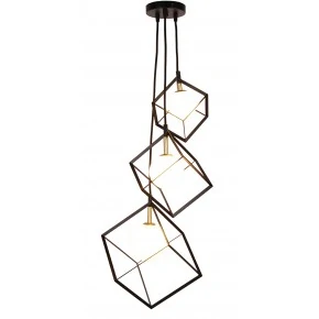 LAMPA WISZACA WEERT 3 CZARNY ZŁOTY 120x20x28