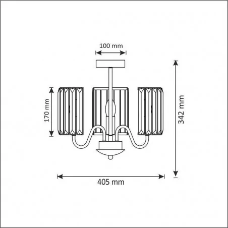Lampy-sufitowe - lampa sufitowa wisząca na trzy źródła światła e27 delia 3 316486 polux 