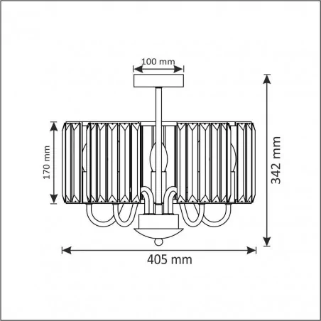 Lampy-sufitowe - wisząca lampa sufitowa na 5 żarówek e27 20w delia 5 316493 polux 