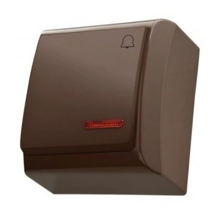 Wlaczniki-i-przyciski-dzwonkowe - brązowy włącznik dzwonkowy natynkowy ospel bis łn-6bs/24 