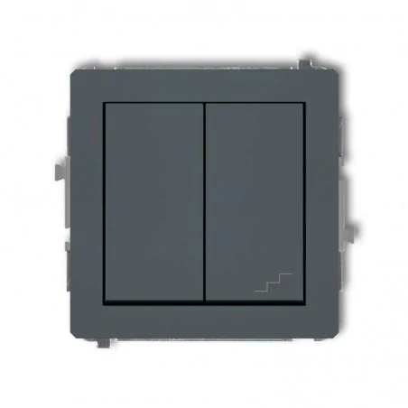 Wylaczniki-schodowe - włącznik jednobiegunowy+schodowy (osobne zasilanie) grafitowy mat 28dwp-10.2 deco karlik 