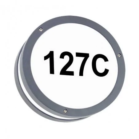 Kinkiety-ogrodowe - oprawa hermetyczna led z podświetlanym numerem domu szara 7,5w ip54 solina led c 03836 ideus 