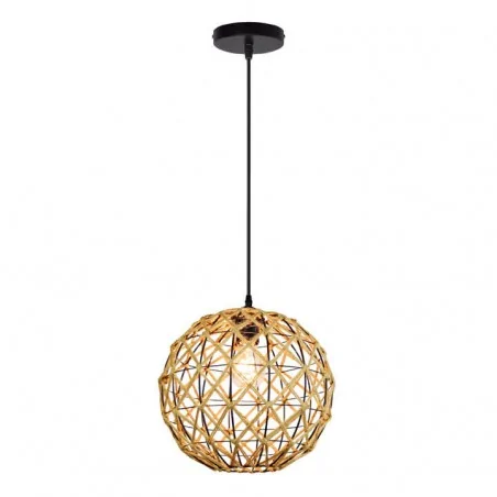 Lampy-sufitowe - lampa sufitowa wisząca beżowa sznur e27 il mio umea 316523 polux 