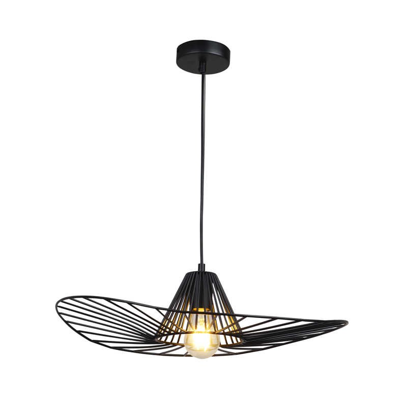 Lampy-sufitowe - czarna lampa wisząca w kształcie kapelusza e27 il mio abano 317186 polux firmy POLUX 