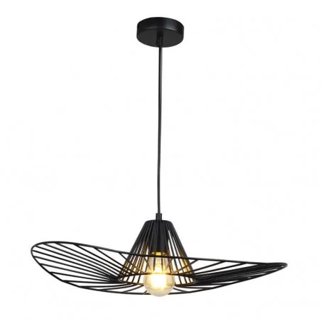 Lampy-sufitowe - czarna lampa wisząca w kształcie kapelusza e27 il mio abano 317186 polux 