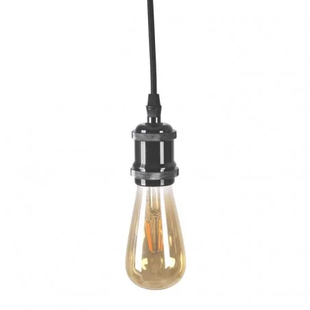 Lampy-sufitowe - lampa wisząca zwis na żarówkę e27 czarny il mio nola 315533 polux 