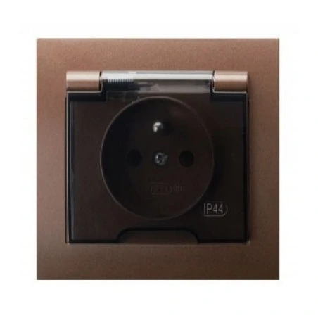 Gniazda-elektryczne - brązowe gniazdo hermetyczne ip44 z uziemieniem gph-1wz/52/d kier ospel 