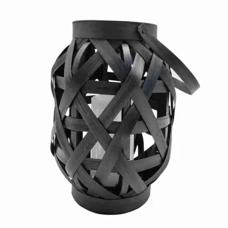 Latarenki-ogrodowe - czarna latarenka solarna lampion ande led polux 3000k 