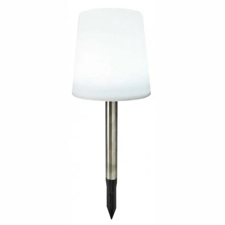 Lampy-solarne - lampka solarna do ogrodu biała z chromowaną nóżką ip44 rumba led 315892 polux 