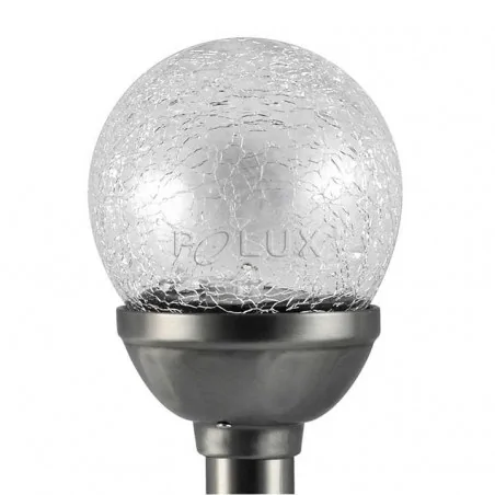 Lampy-solarne - lampka solarna wbijana ogrodowa popękana kula kolorowe światło rgb 8cm 207630 polux 
