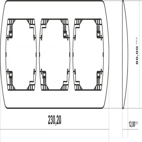 Ramki-potrojne - ramka pozioma potrójna biała rh-3 trend karlik 