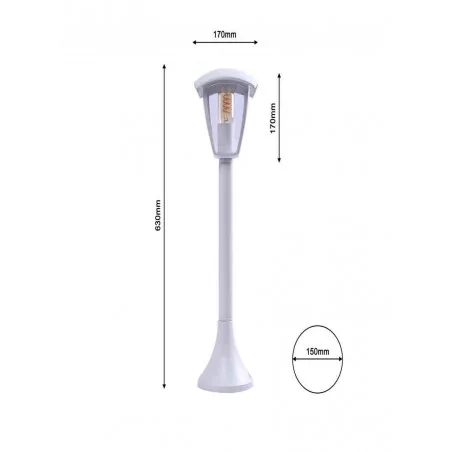 Slupki-ogrodowe - biała lampa ogrodowa latarnia słupek fox white eko-light 