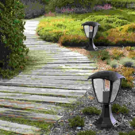 Slupki-ogrodowe - słupek ogrodowy latarnia czarna fox black e27 29cm eko-light 