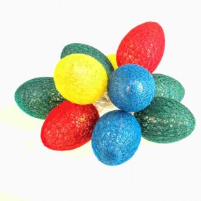 Swiecace-kule-i-girlandy - girlanda jajka wielkanocne led kolorowe bawełniane eko-light