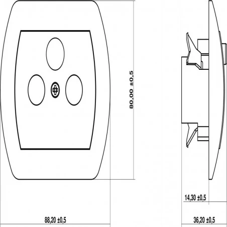 Gniazda-antenowe - gs gniazdo abonenckie podtynkowe rtv-sat końcowe trend karlik 