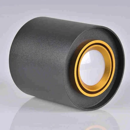 Oprawy-sufitowe - oprawa tuba natynkowa czarno-złota gu10 eger polux 