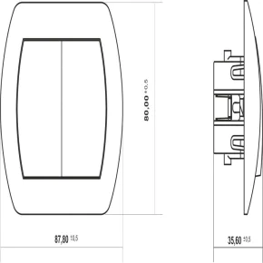  Włącznik świecznikowy podświetlany biały WP-2 TREND KARLIK 
